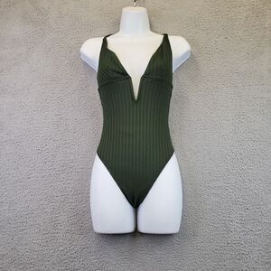 Shade Shore Bathing Swim suit Women's Medium‎ Hunter Green One Piece Open Back